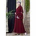 Front open embroidery abaya with Bell sleeves- Maroon
